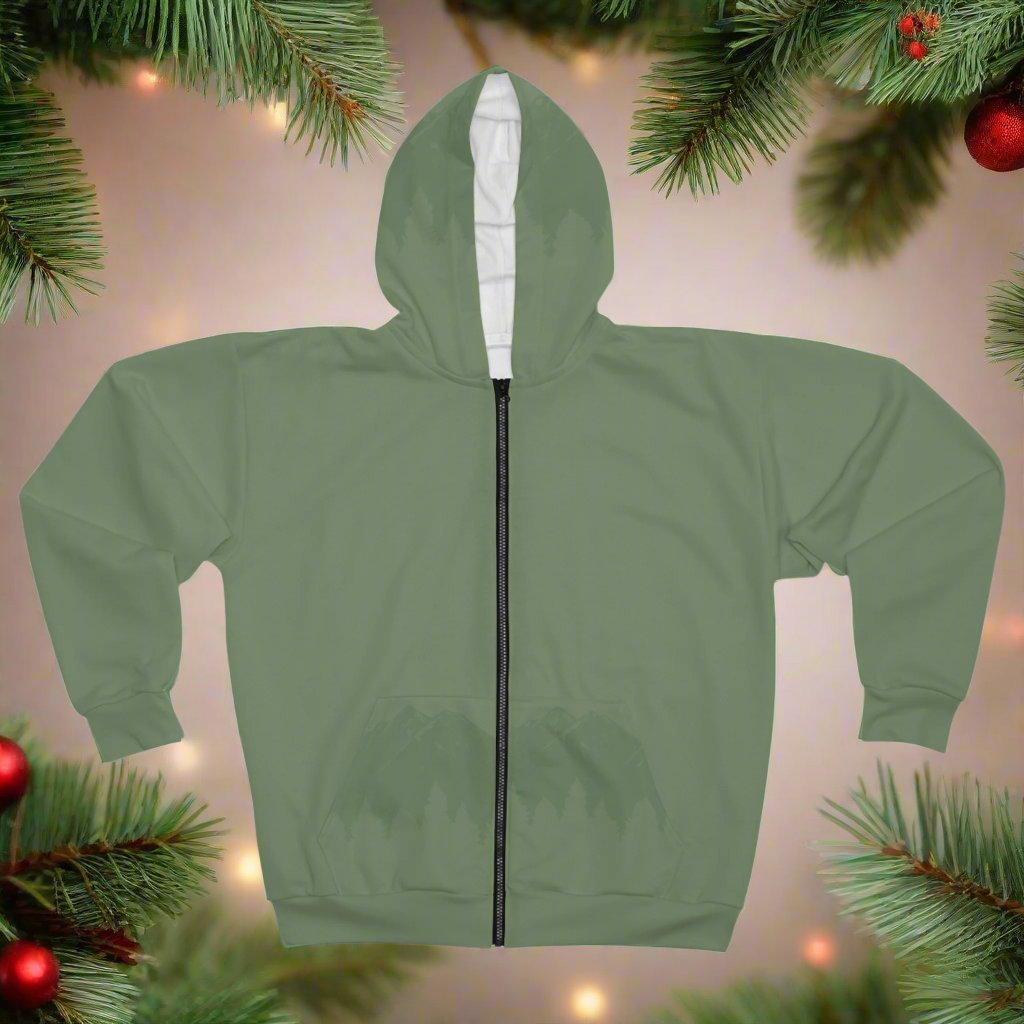 Green Mountain Shadow Zip Hoodie