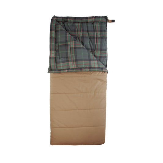 Ozark Trail 15 Degree Cold Weather Rectangle Canvas Sleeping Bag, 84”X36”, Tan