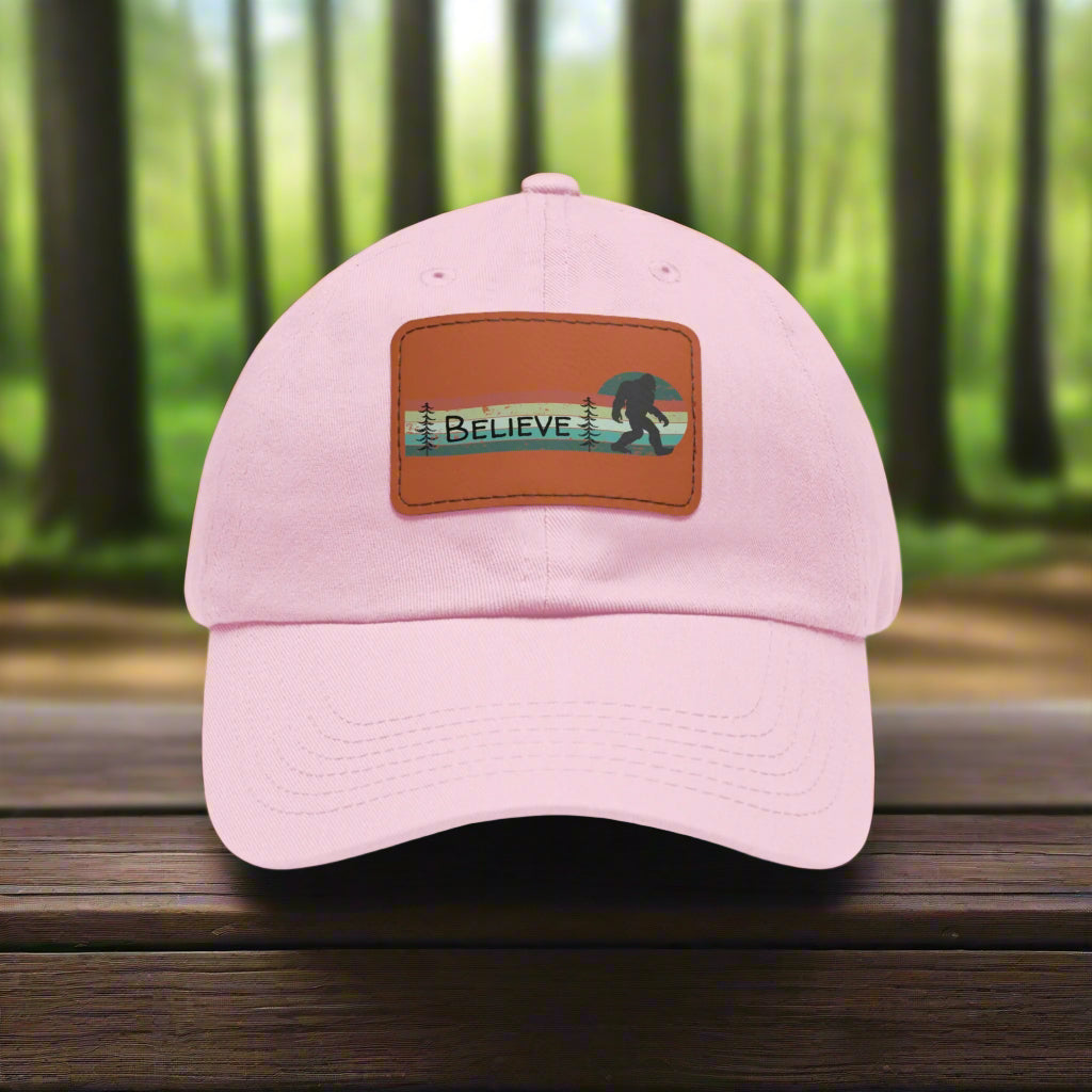 Bigfoot Believe - Hat with Leather Rectangle Patch