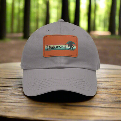 Bigfoot Believe - Hat with Leather Rectangle Patch