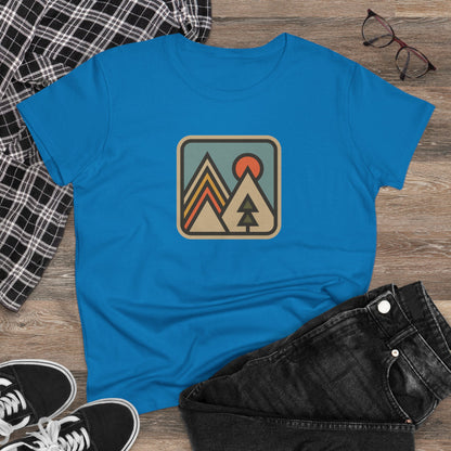 Pinetree Retro Mountain Graphic Tee — Women's Adventure Nature T-Shirt