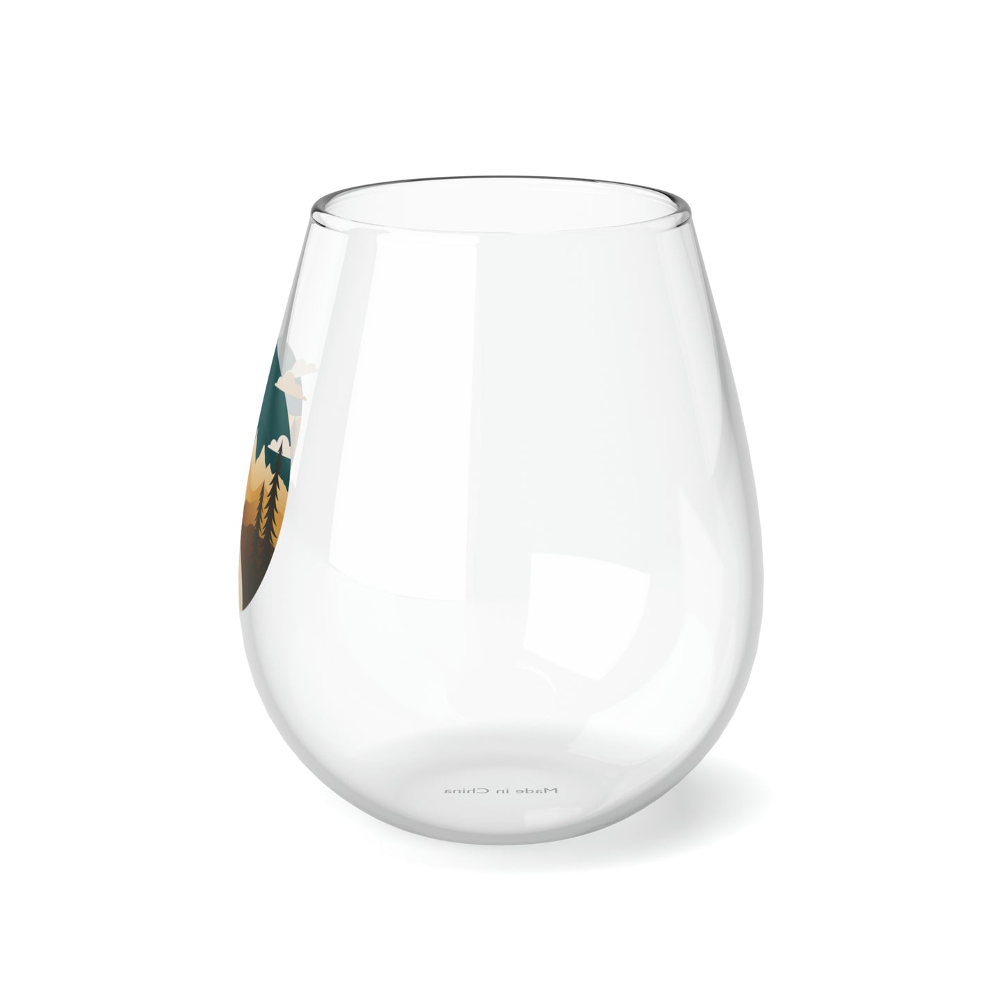 Mountain Stemless Wine Glass, 11.75oz