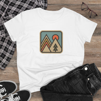 Pinetree Retro Mountain Graphic Tee — Women's Adventure Nature T-Shirt