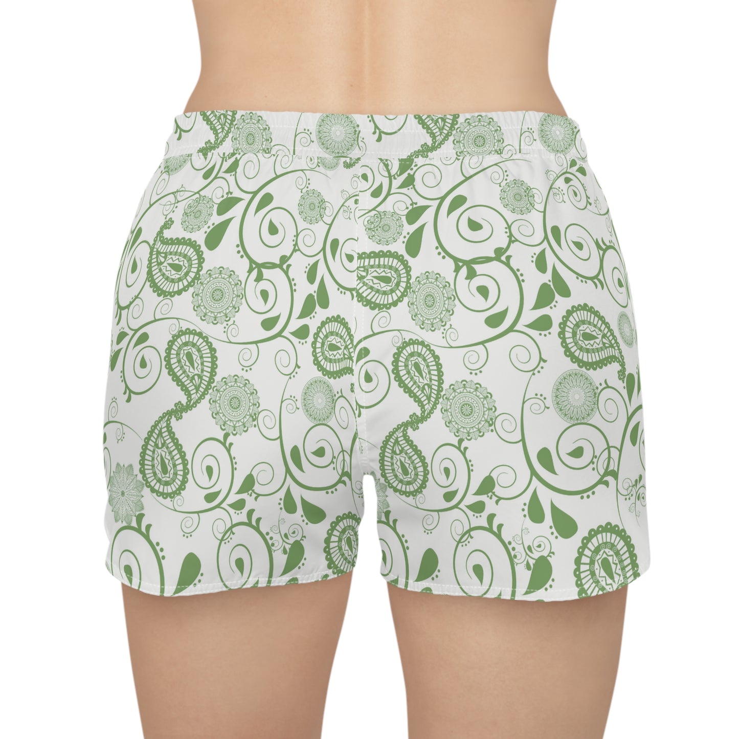 Green Paisley Women's Casual Shorts