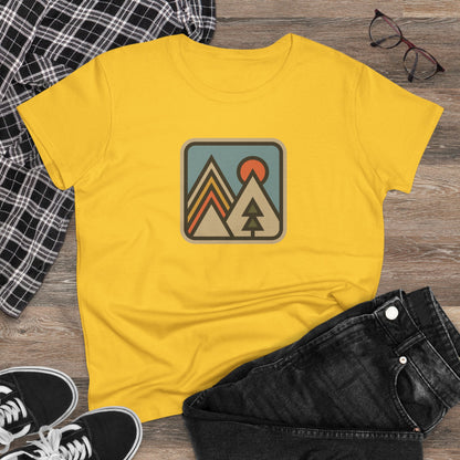 Pinetree Retro Mountain Graphic Tee — Women's Adventure Nature T-Shirt