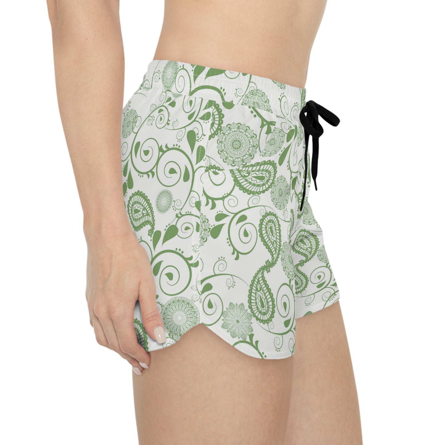 Green Paisley Women's Casual Shorts