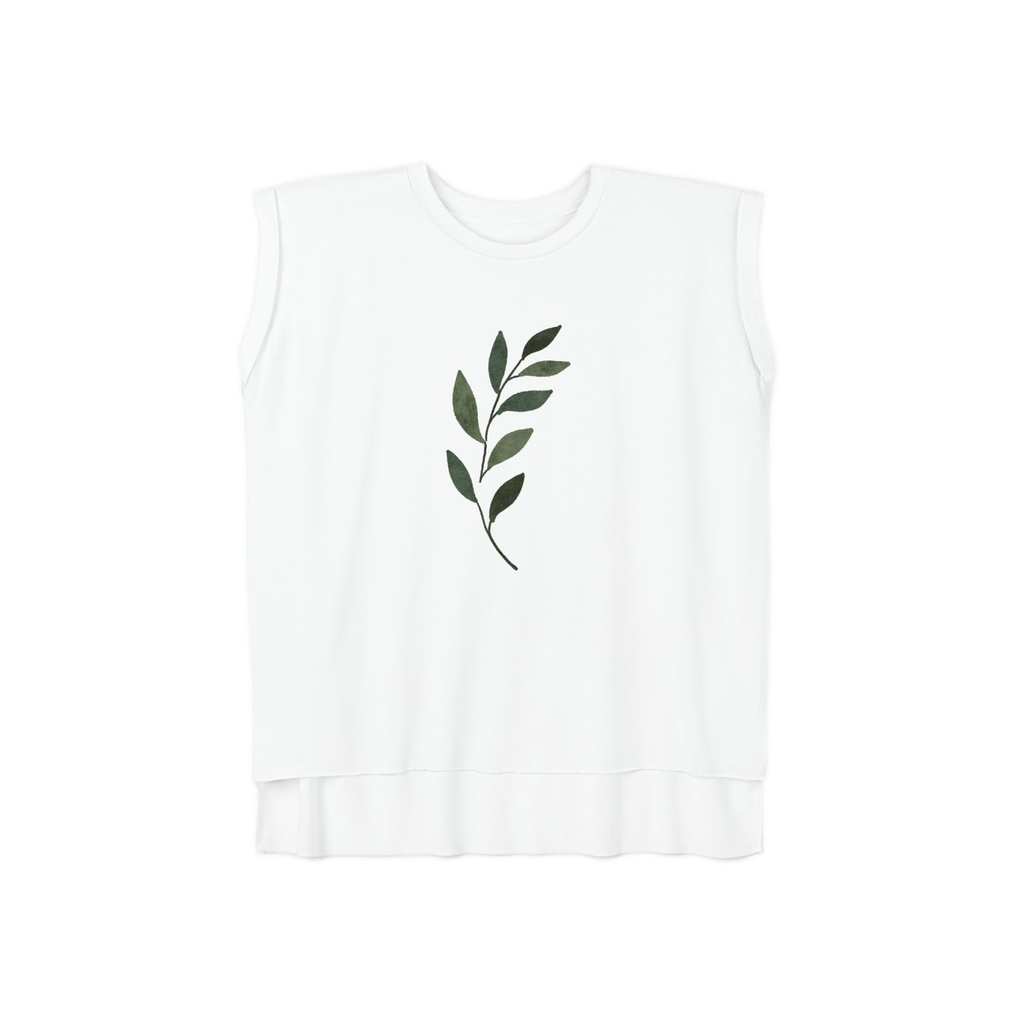 Green Leaf Women’s Flowy Rolled Cuffs Muscle Tee