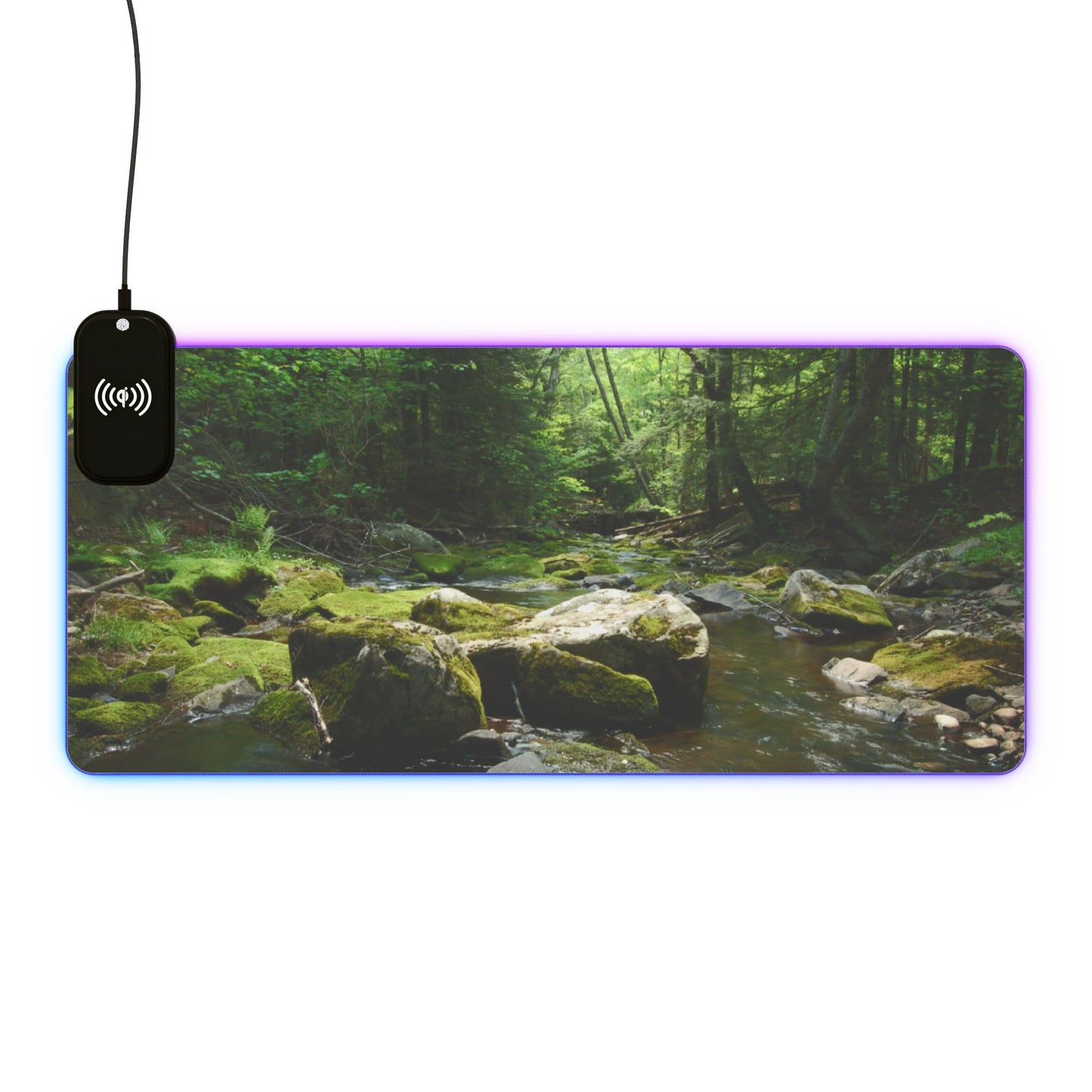 Walk In The Woods LED Gaming Mouse Pad, Wireless Charging