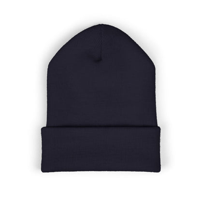 Bigfoot Mountain Embroidered Sunset Beanie — Classic Cuffed Knit Hat