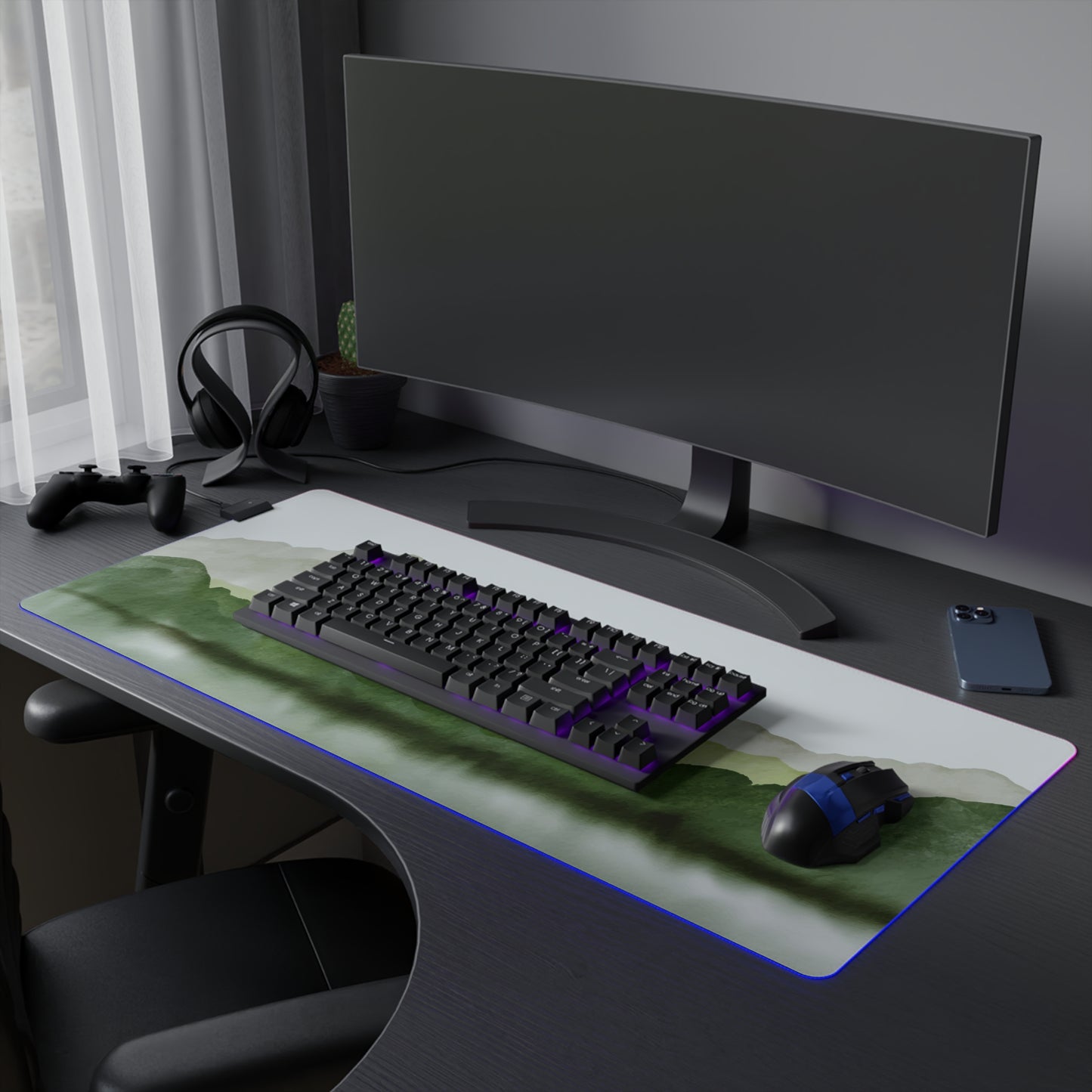 Hazy Mountain LED Gaming Mouse Pad