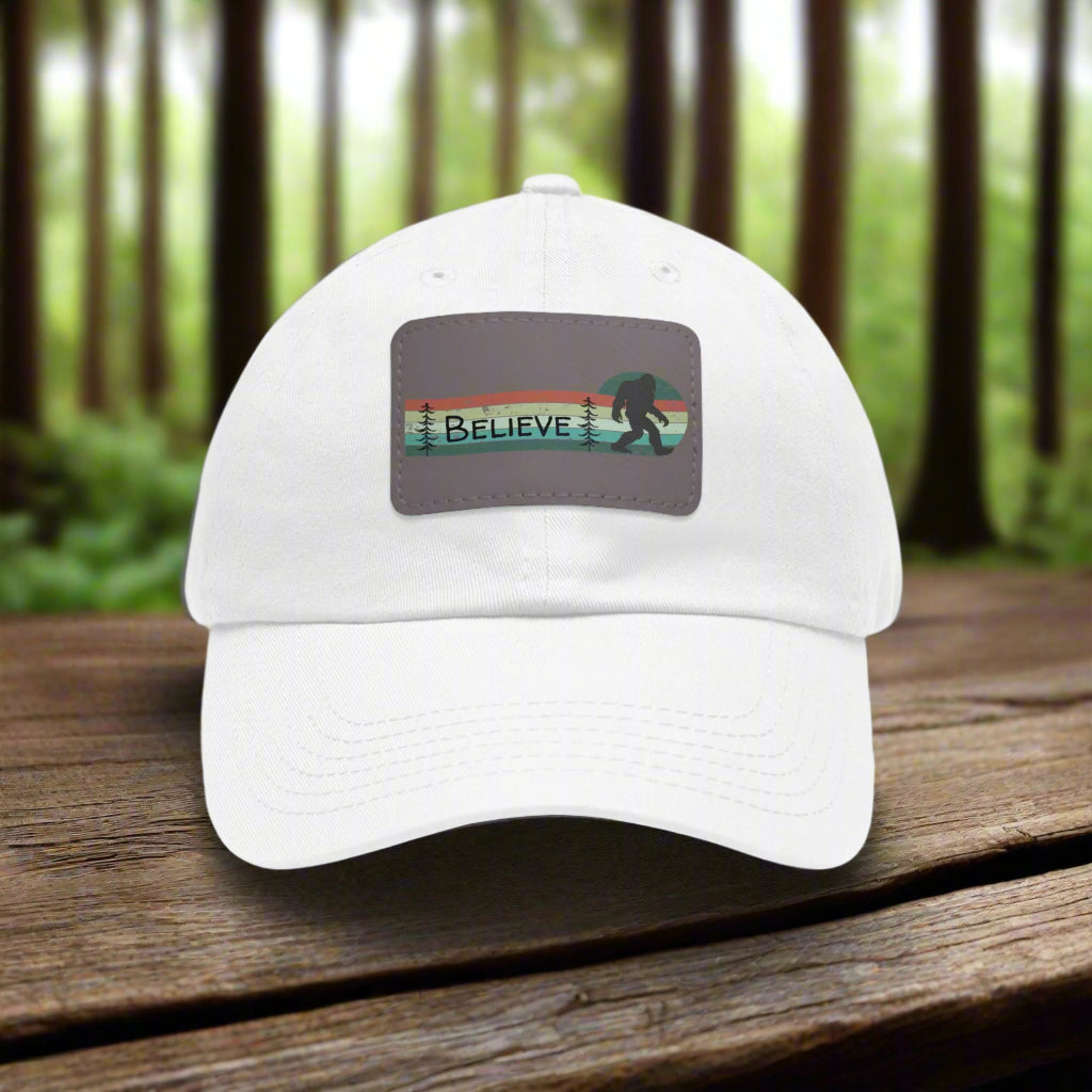 Bigfoot Believe - Hat with Leather Rectangle Patch