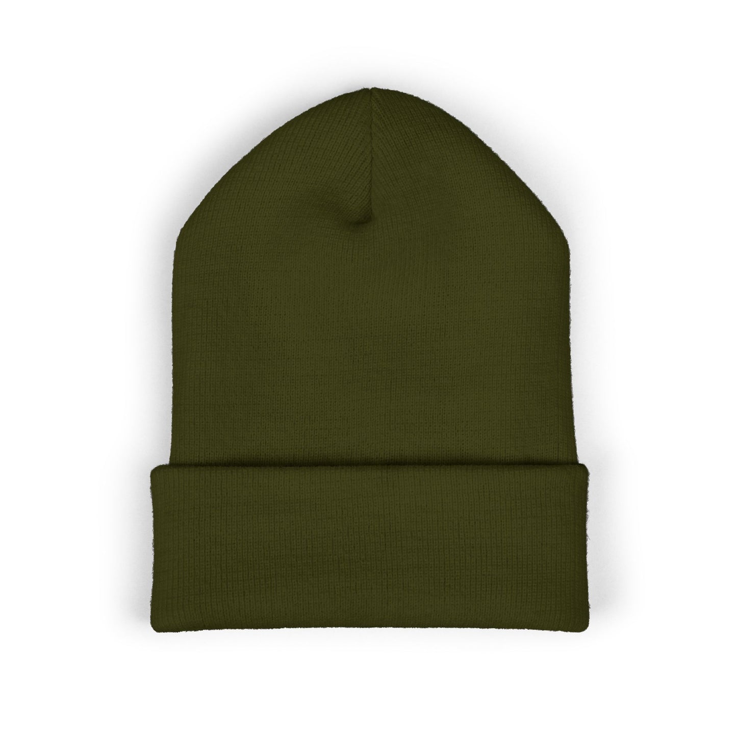 Bigfoot Mountain Embroidered Sunset Beanie — Classic Cuffed Knit Hat