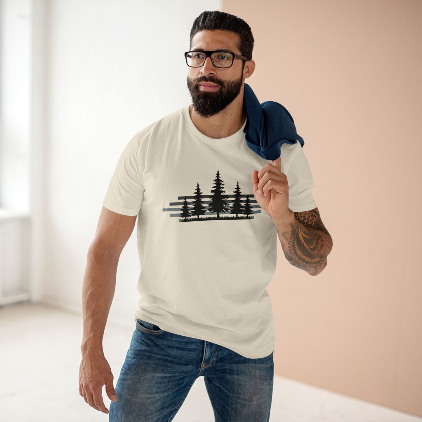 Forest Silhouette Tee — Pine Tree Graphic Shirt for Outdoor Lovers