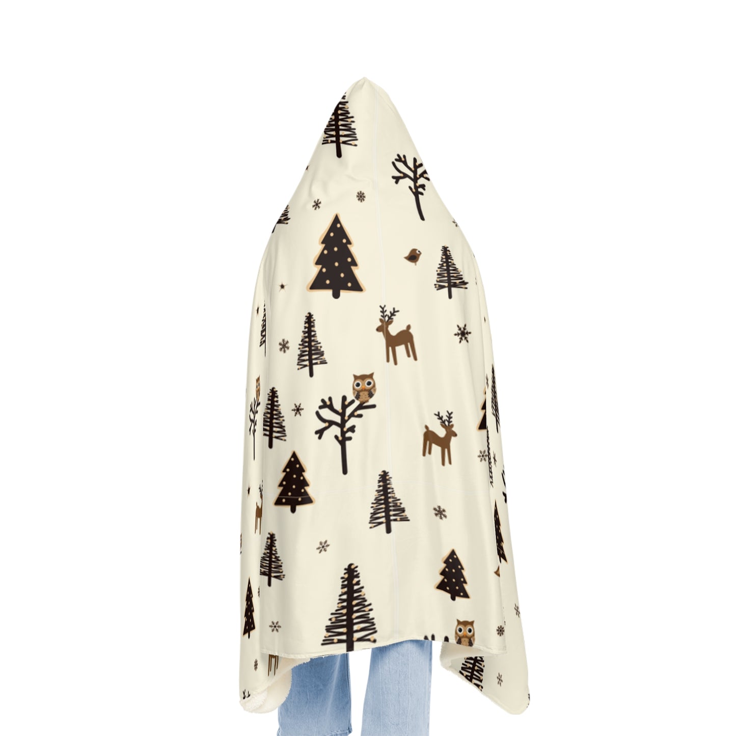 Christmas Owls and Reindeer Snuggle Blanket