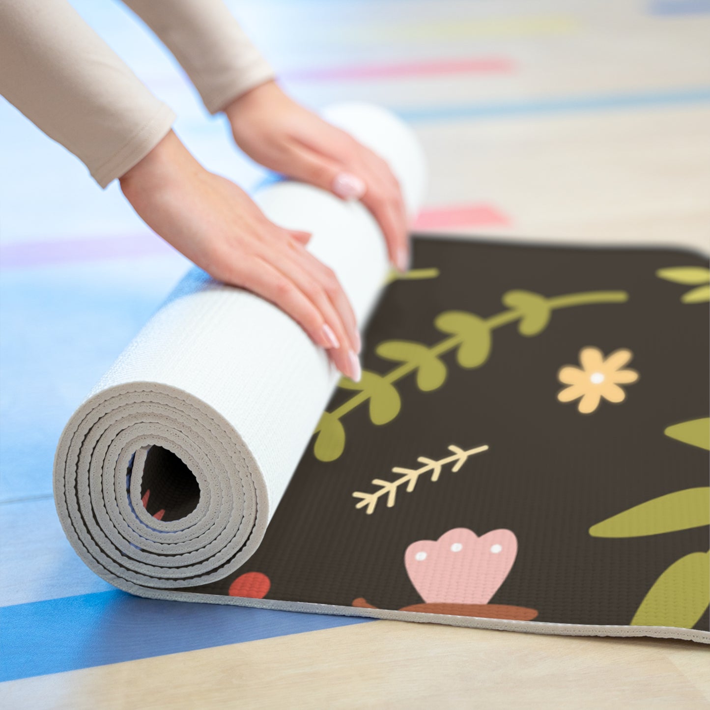 Flowers Foam Yoga Mat