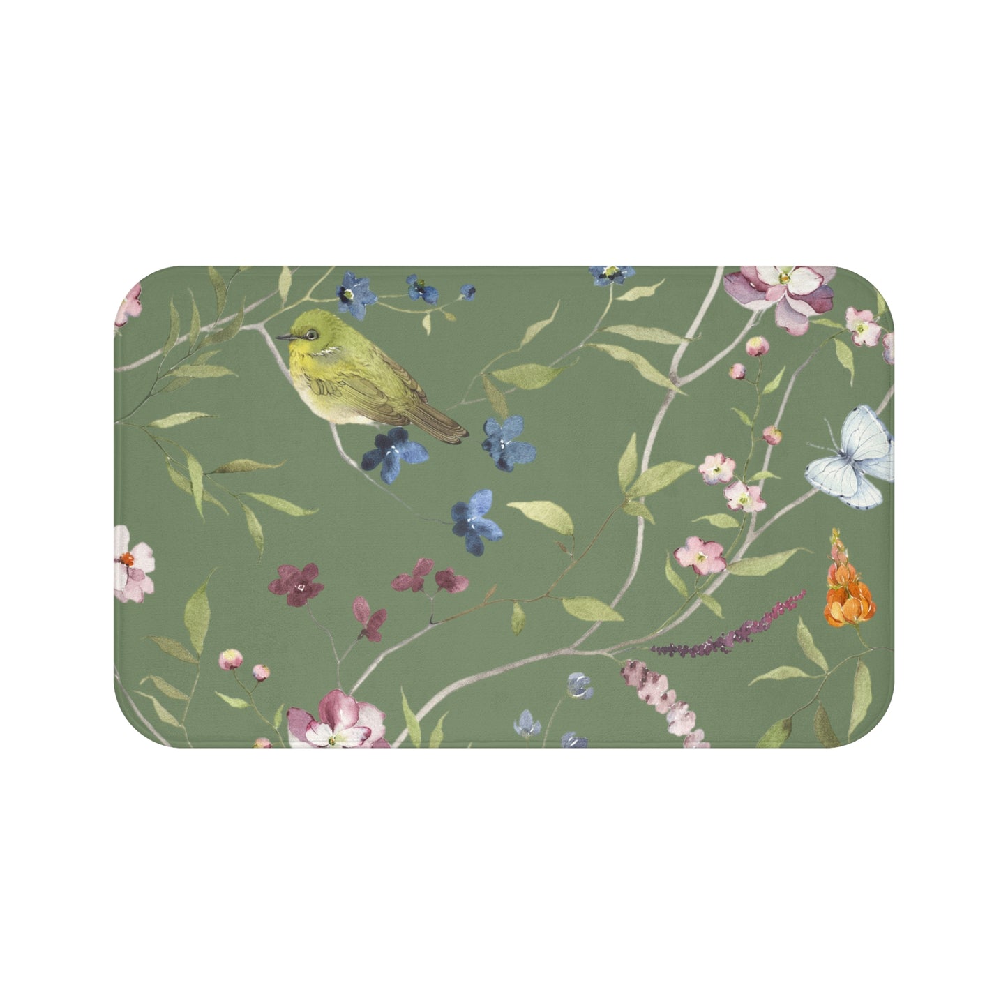 Green Bird Bath Mat