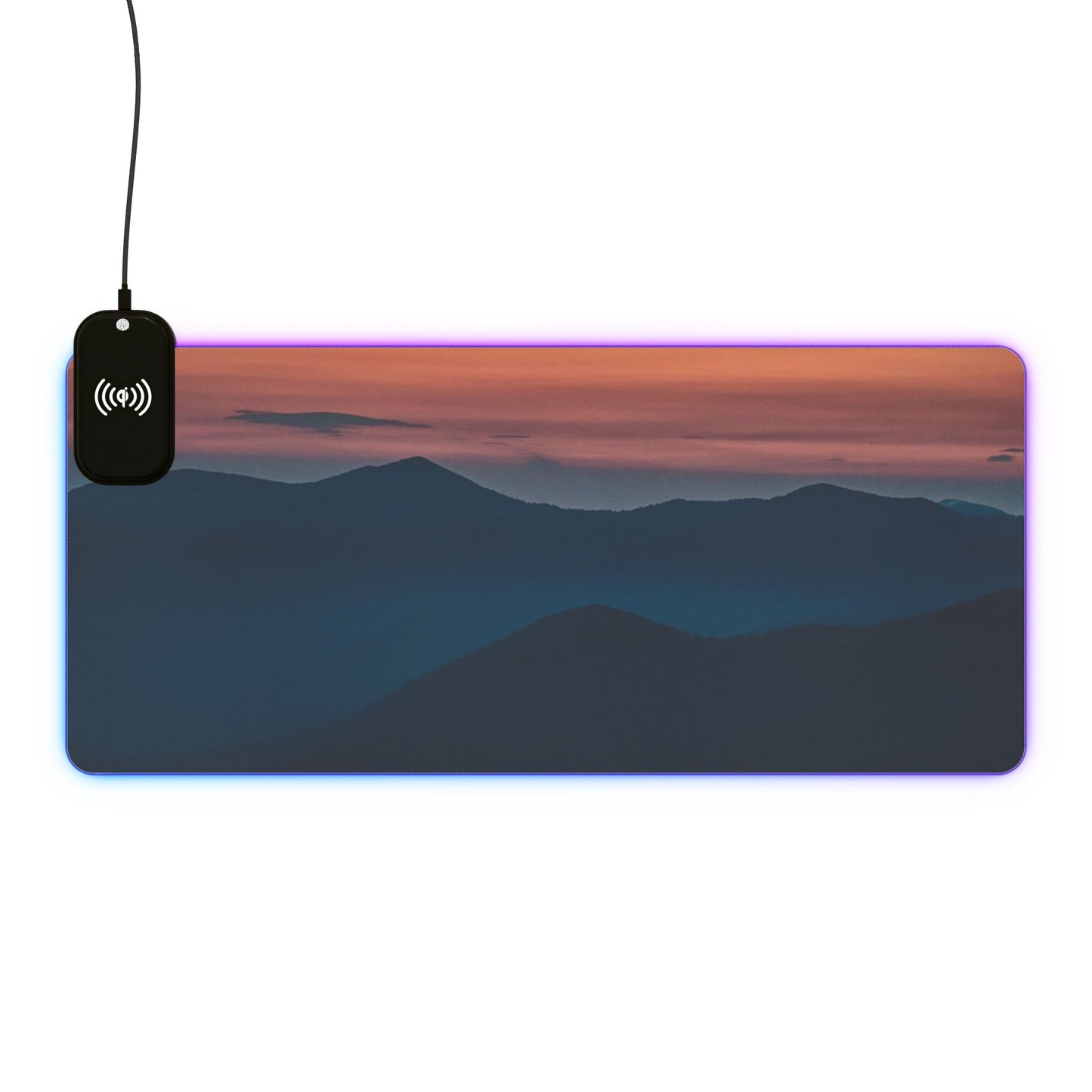 Mountain Horizon LED Gaming Mouse Pad, Wireless Charging