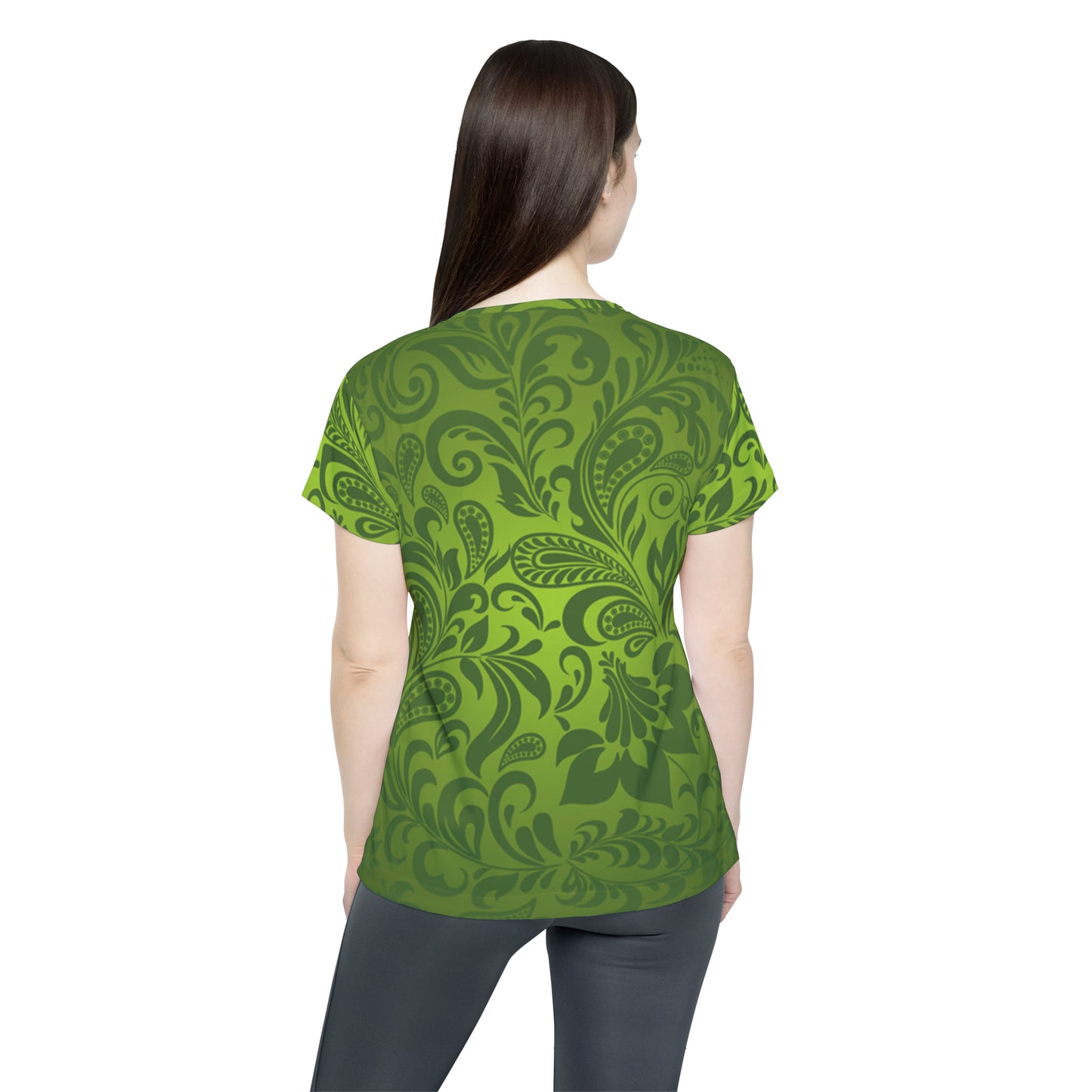 Green Paisley Women's Sports Jersey