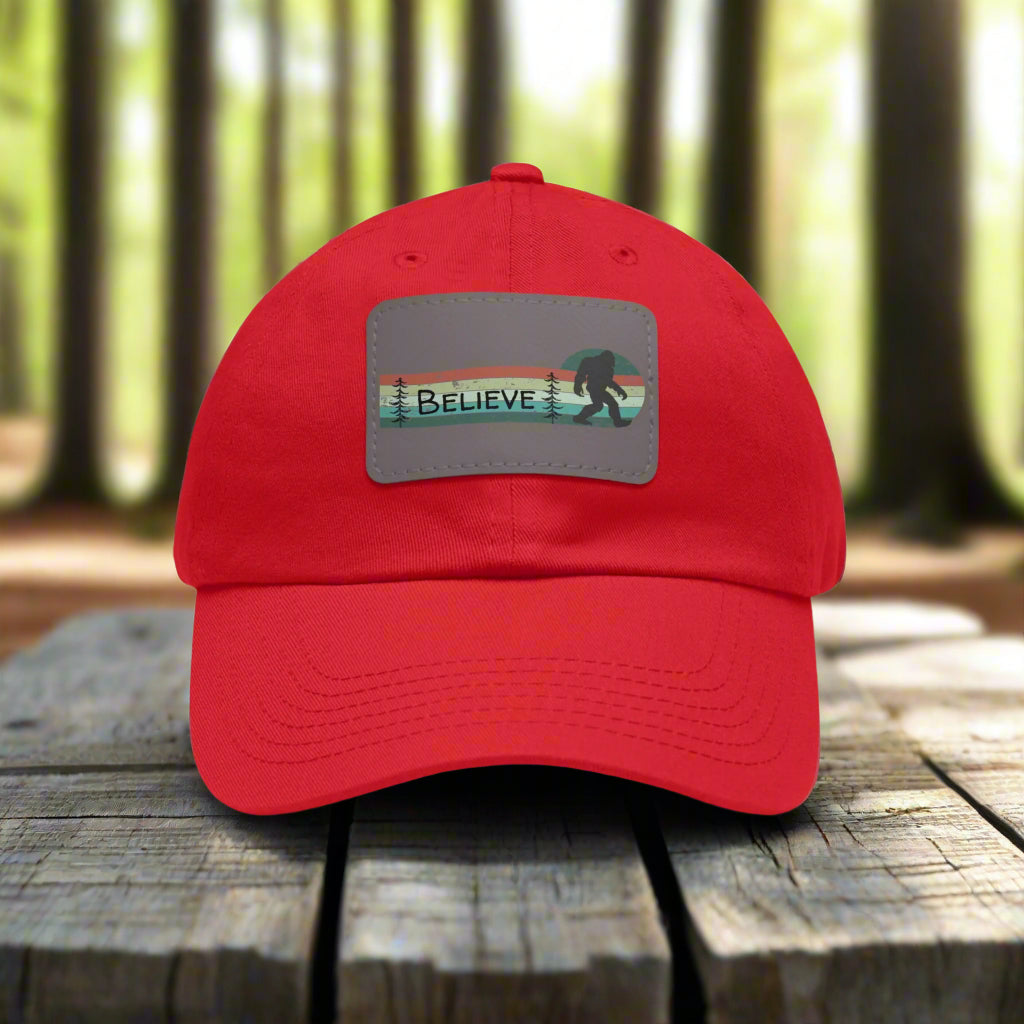 Bigfoot Believe - Hat with Leather Rectangle Patch