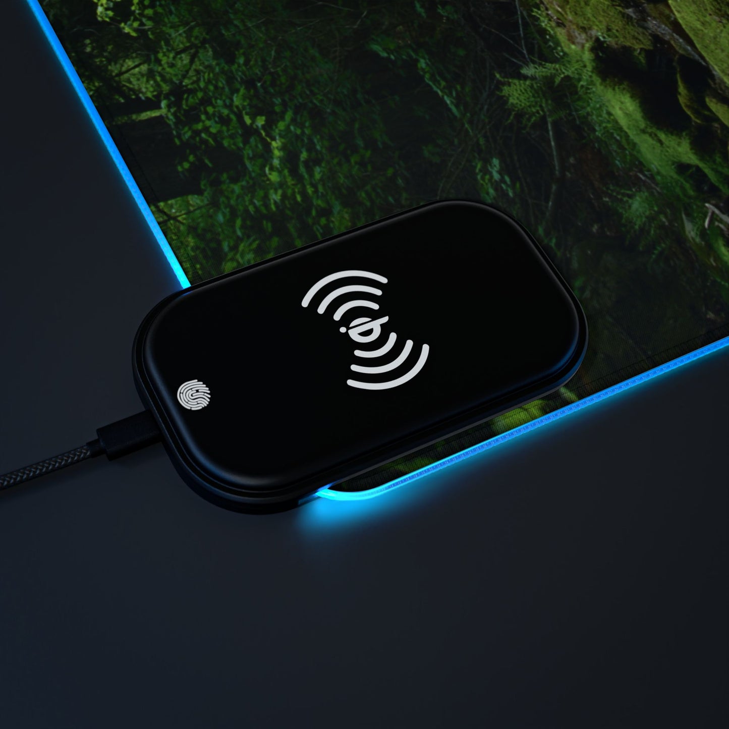 Walk In The Woods LED Gaming Mouse Pad, Wireless Charging