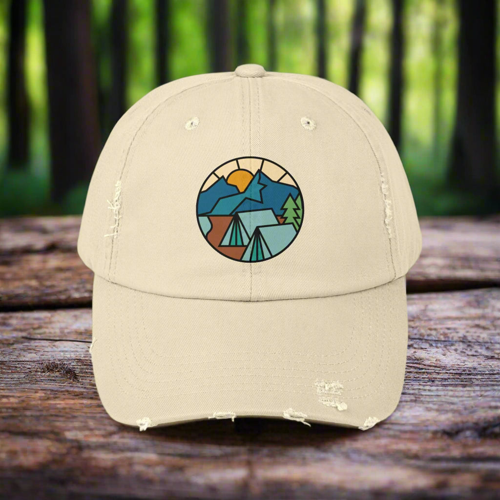 Let's Camp - Distressed Cap