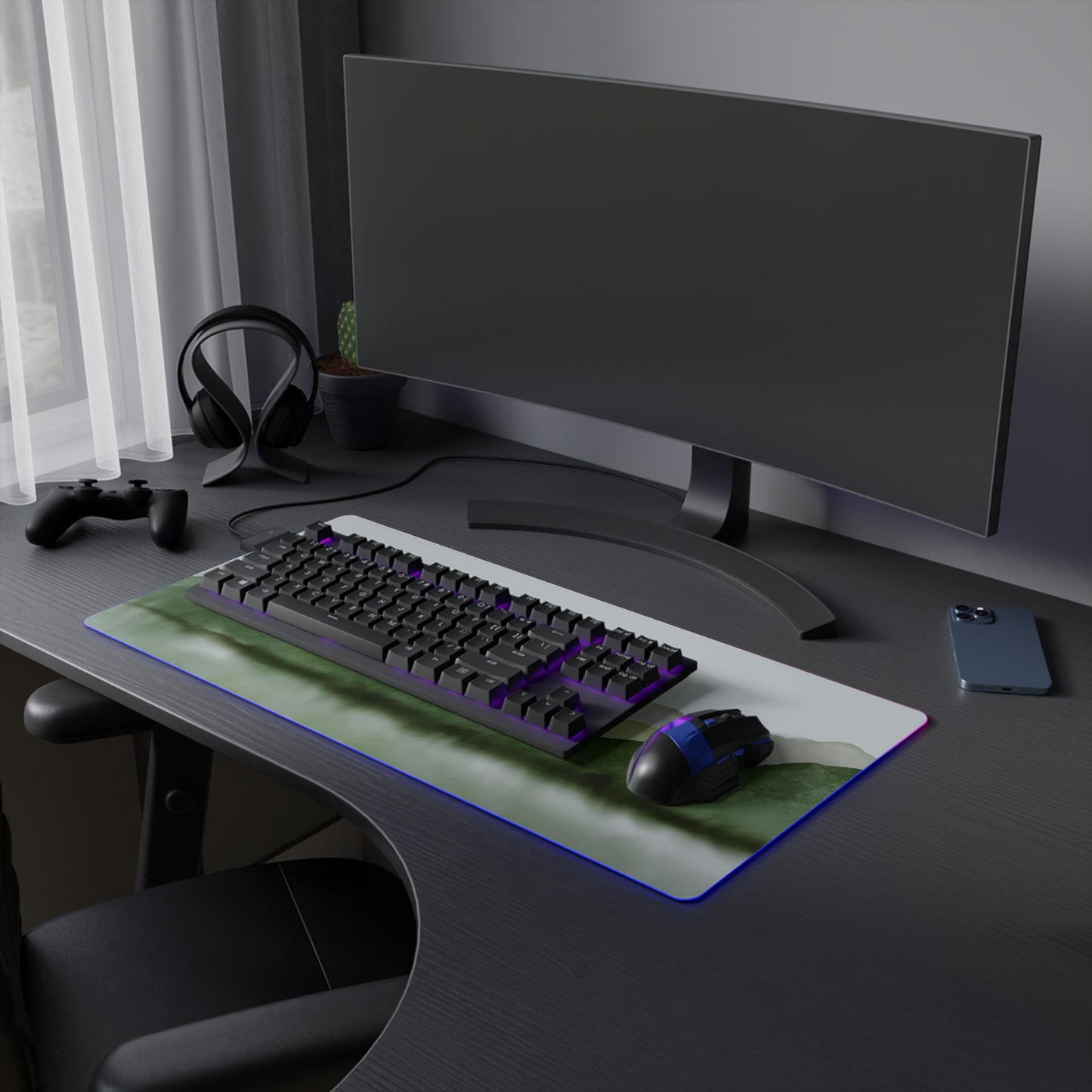 Hazy Mountain LED Gaming Mouse Pad