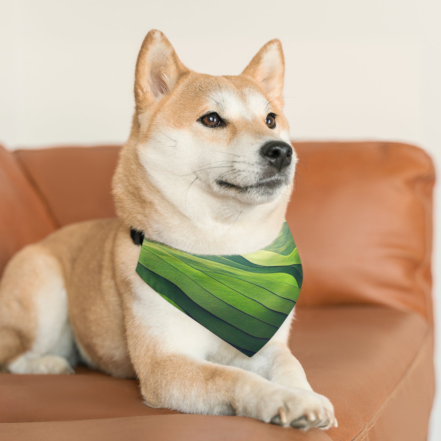 Green Waves Pet Bandana Collar