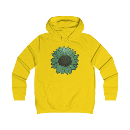 Green Flower Girlie Cut Hoodie