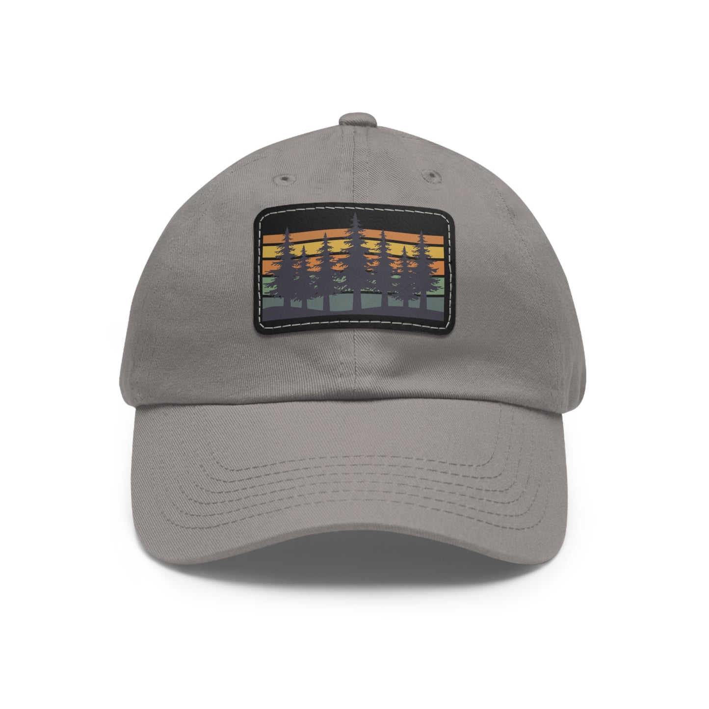 Sunset Pine Forest Cap - Leather Patch Hat