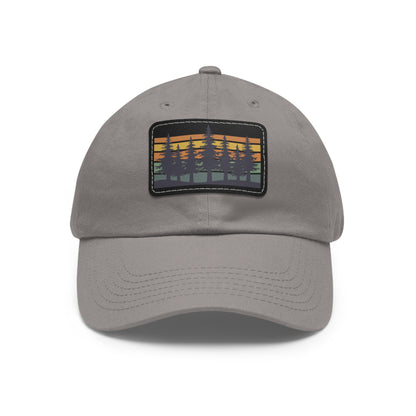 Sunset Pine Forest Cap - Leather Patch Hat