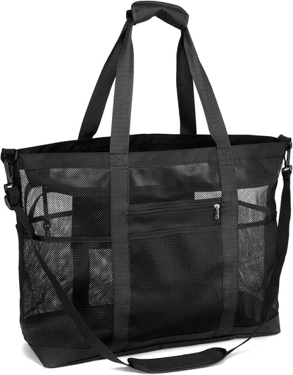 Mesh Beach Bag Family - Large Tote Bag for Cruise Pool Toys Beach Vacation Essentials