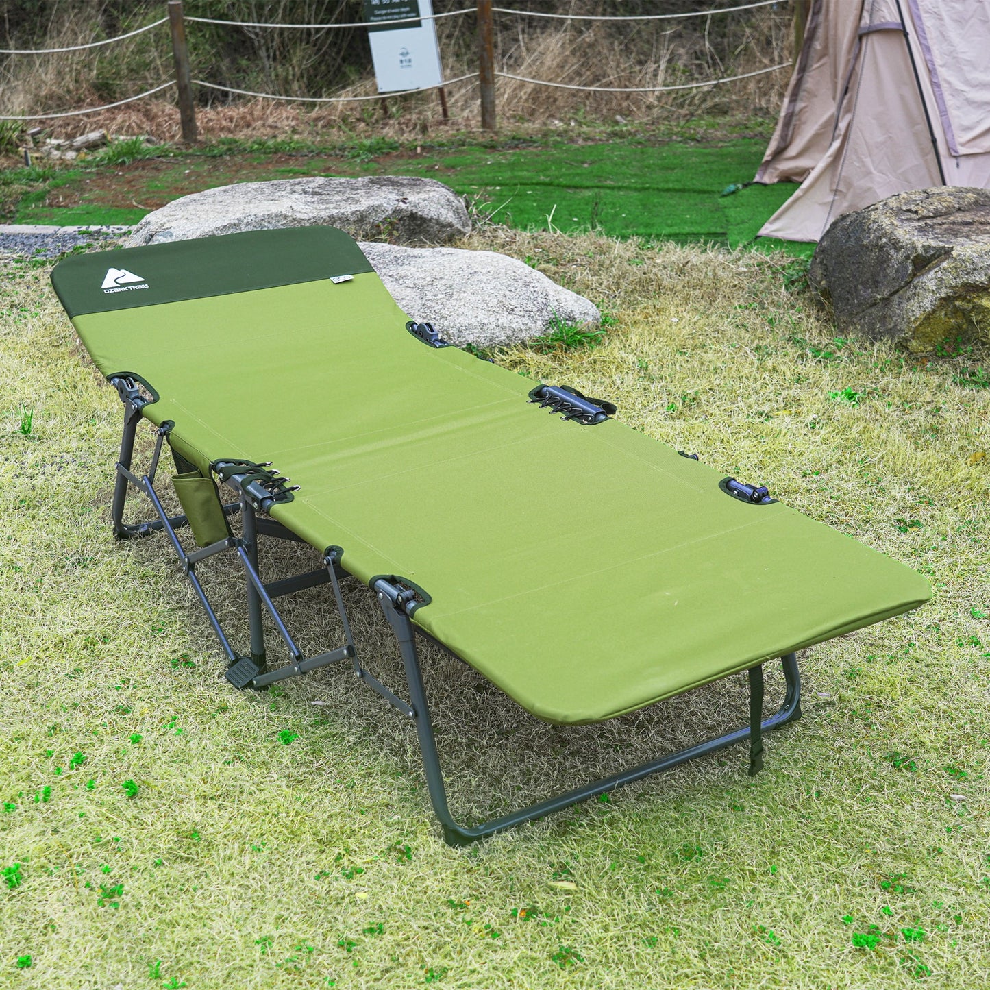 Adult Quick Fold Speedy Camp Cot, Green, 79"X 33" X 16"