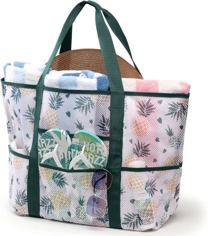 Mesh Beach Bag Family - Large Tote Bag for Cruise Pool Toys Beach Vacation Essentials