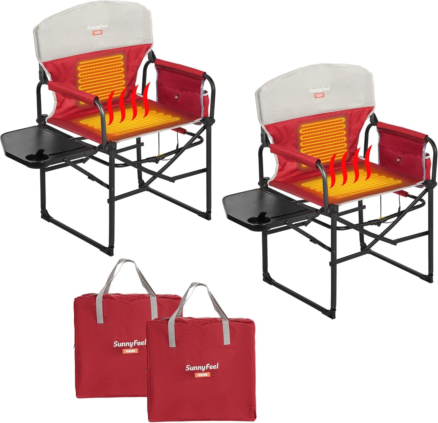 Camping Directors Chair, Heavy Duty,Oversized Portable Folding Chair with Side Table, Pocket for Beach, Fishing,Trip,Picnic,Lawn,Concert Outdoor Foldable Camp Chairs