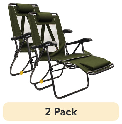 Legz up Lounger Adjustable Folding Recliner Camp Chair, Heathered Loden