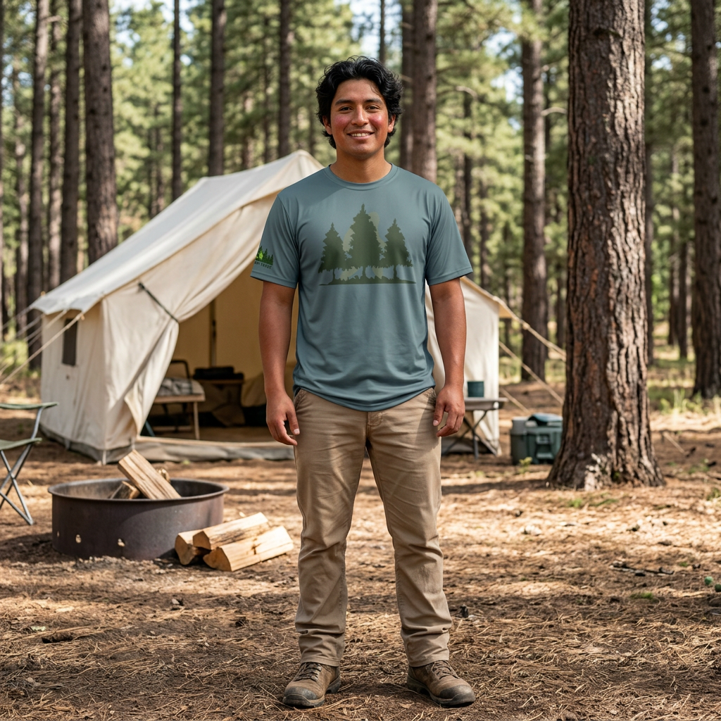 Men's Bigfoot Forest Graphic Sports Jersey — Outdoor Tee for Hiking & Camping