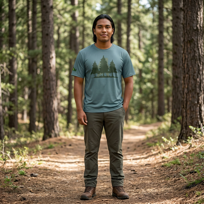 Men's Bigfoot Forest Graphic Sports Jersey — Outdoor Tee for Hiking & Camping