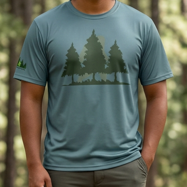 Men's Bigfoot Forest Graphic Sports Jersey — Outdoor Tee for Hiking & Camping