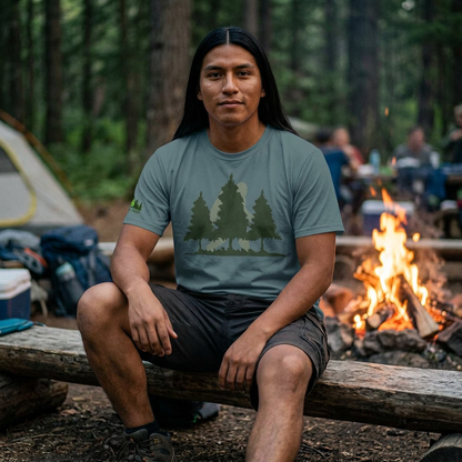 Men's Bigfoot Forest Graphic Sports Jersey — Outdoor Tee for Hiking & Camping