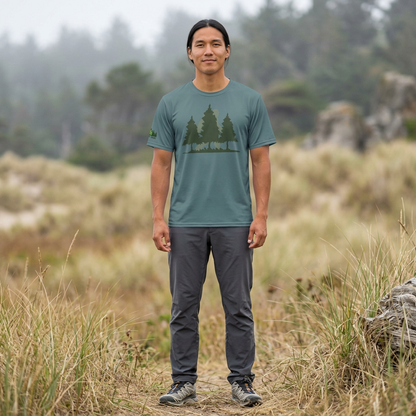 Men's Bigfoot Forest Graphic Sports Jersey — Outdoor Tee for Hiking & Camping