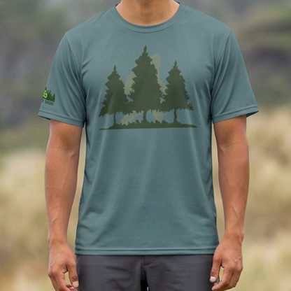 Men's Bigfoot Forest Graphic Sports Jersey — Outdoor Tee for Hiking & Camping