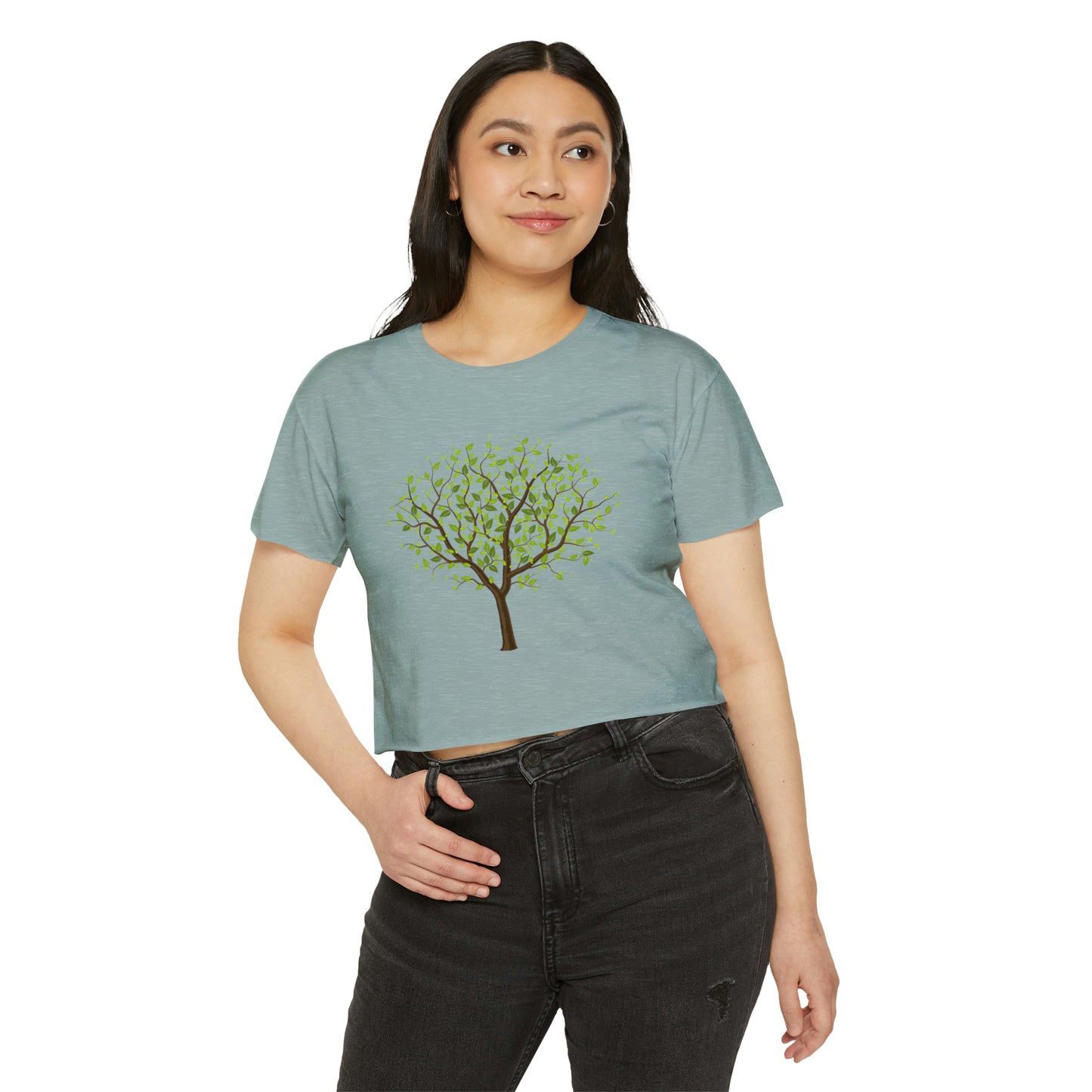 Leafy Green Tree Women's Festival Crop Top