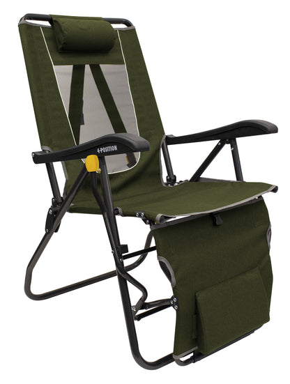 Legz up Lounger Adjustable Folding Recliner Camp Chair, Heathered Loden