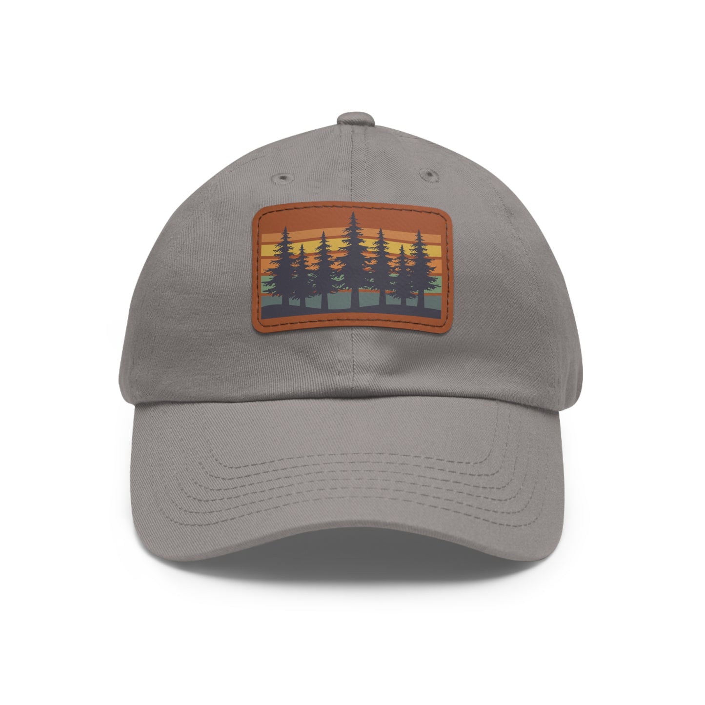 Sunset Pine Forest Cap - Leather Patch Hat