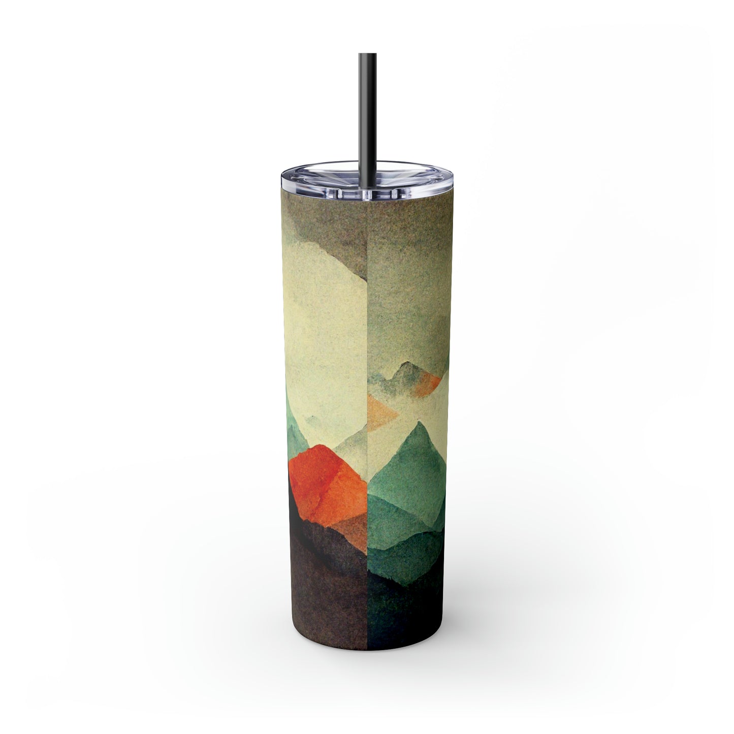 Mountain Mosaic Skinny Tumbler with Straw, 20oz