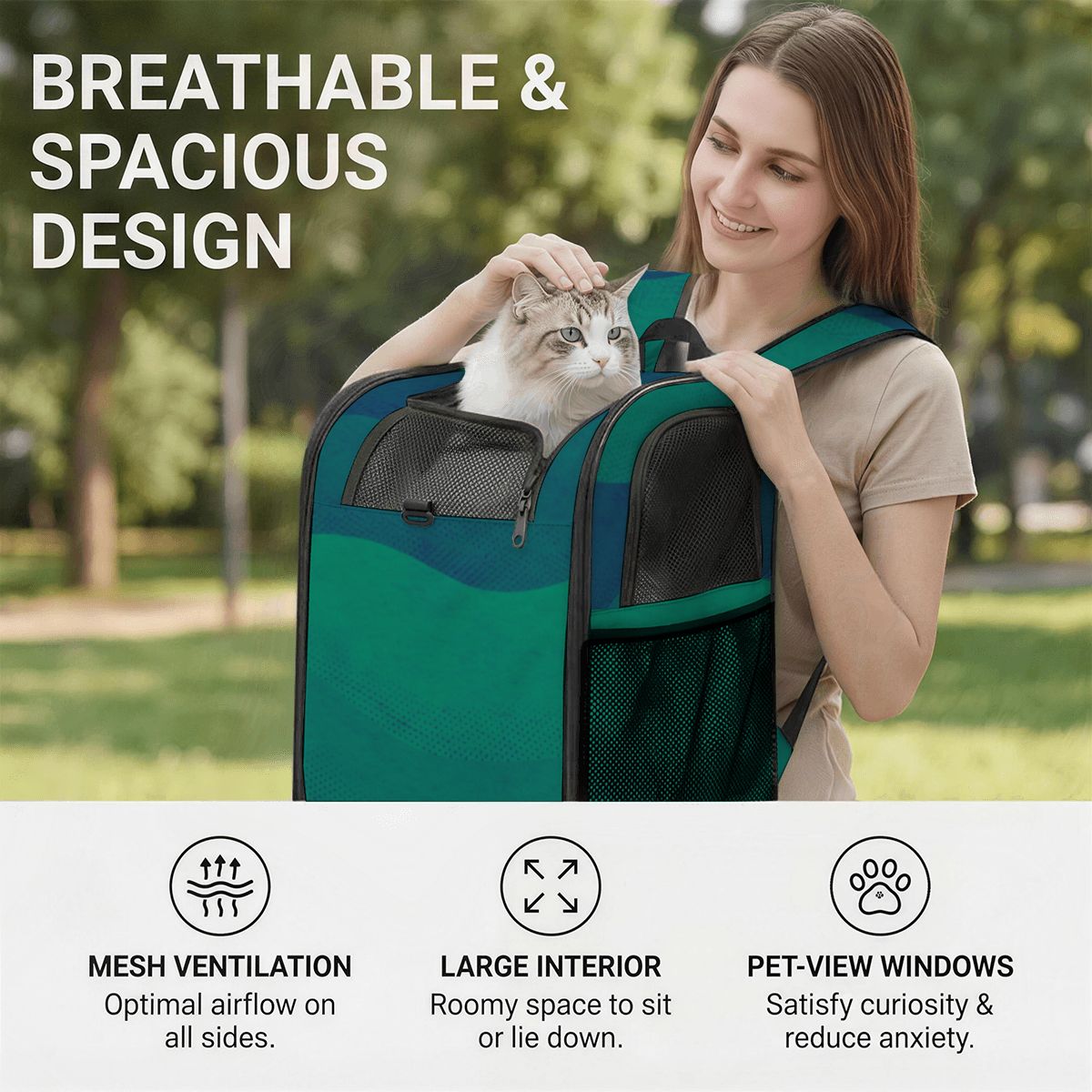 Pet Carrier Backpack - Blue Wave