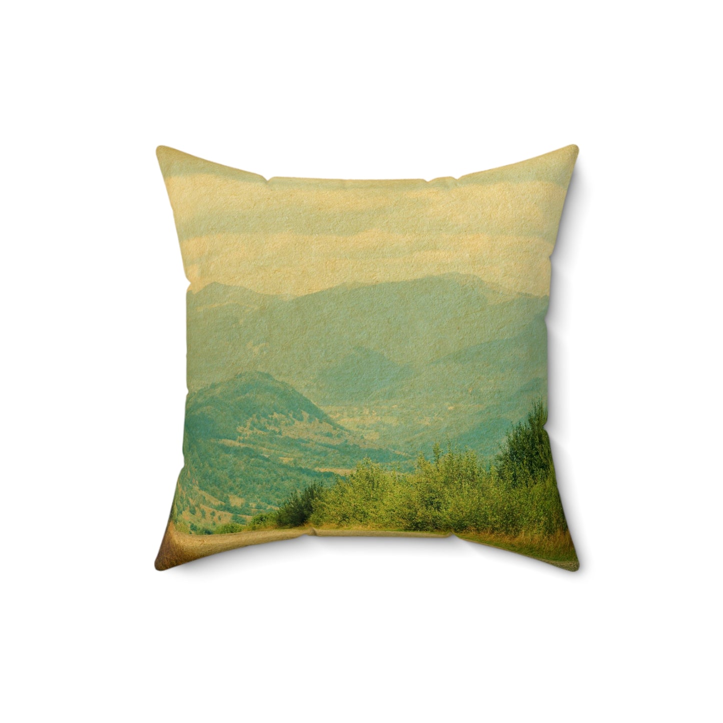 Country Roads Spun Polyester Square Pillow