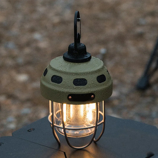 Camping Tent Light Metal Rechargeable Retro Lamp