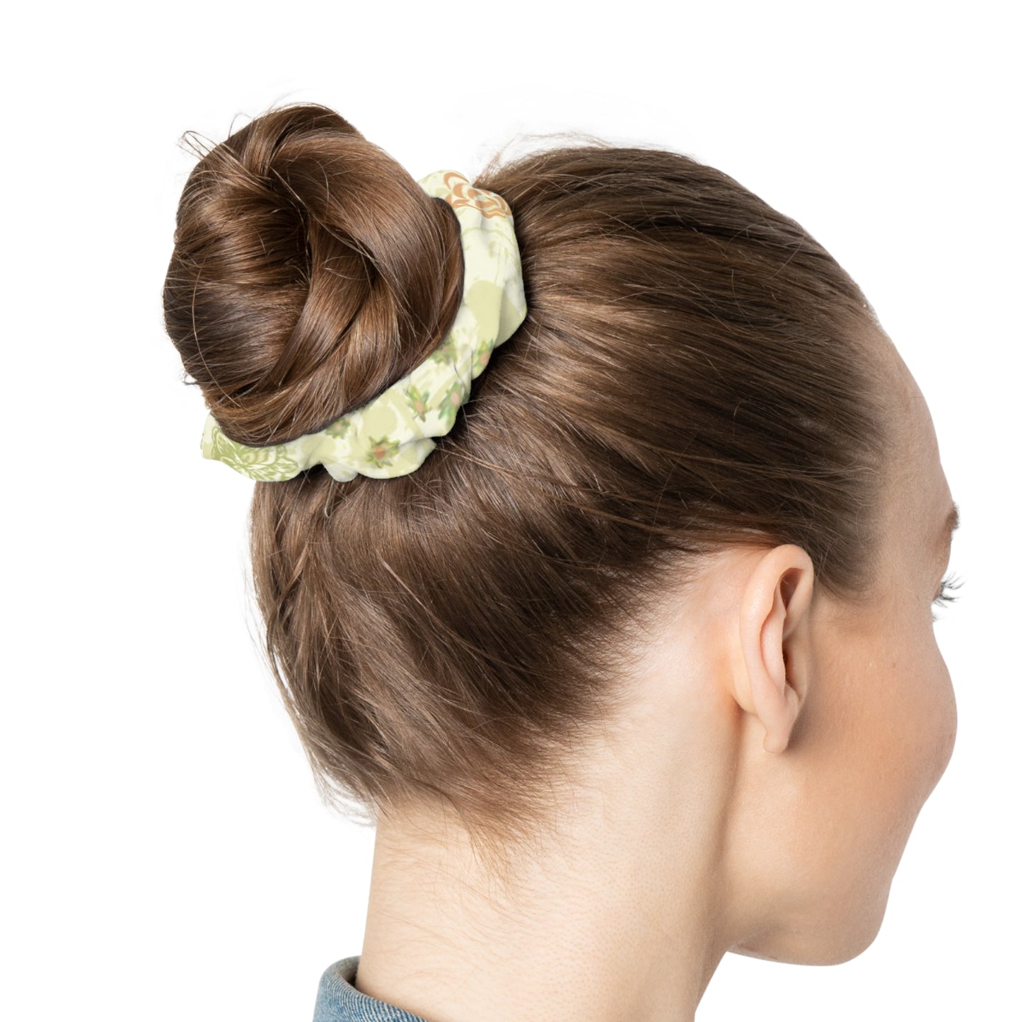 Yellow Floral Scrunchie