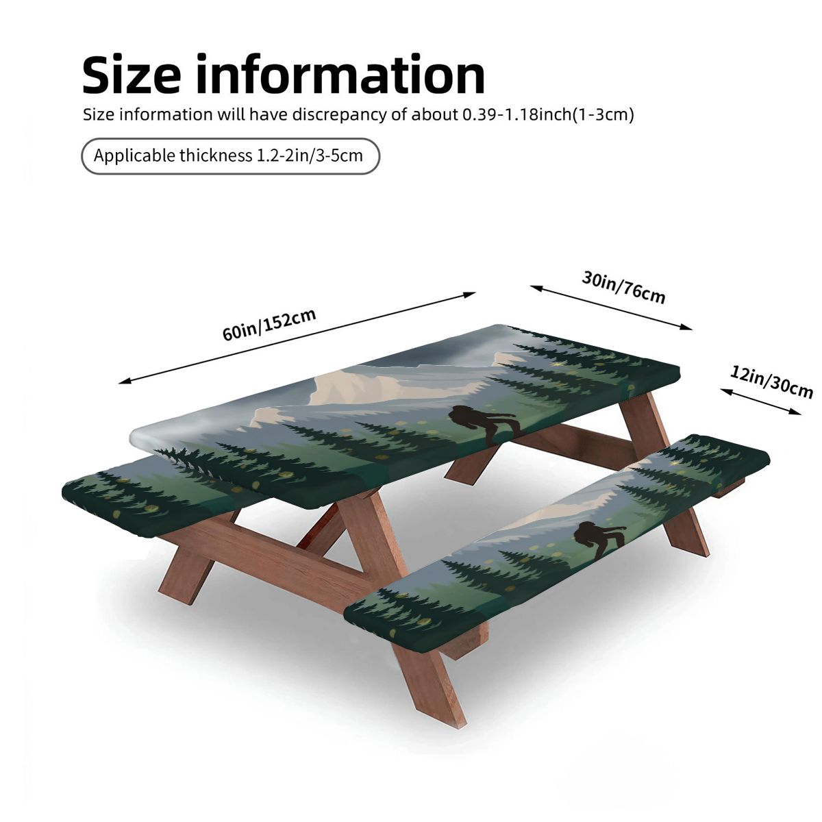 Bigfoot Picnic Table Cover with Bench Covers 5FT